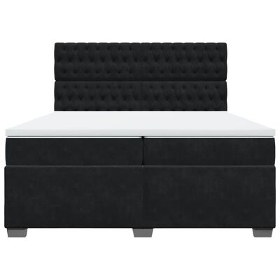 vidaXL Boxspringbett mit Matratze Schwarz 200x200 cm Samt