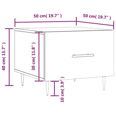 vidaXL Couchtische 2 Stk. Hochglanz-Weiß 50x50x40 cm Holzwerkstoff