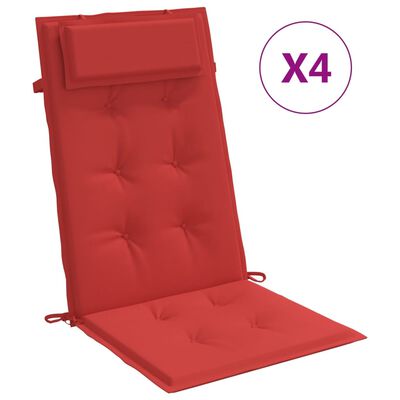 vidaXL Hochlehner-Auflagen 4 Stk. Rot Oxford-Gewebe