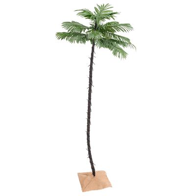 vidaXL Künstliche Palme mit 136 LEDs Warmweiß 220 cm