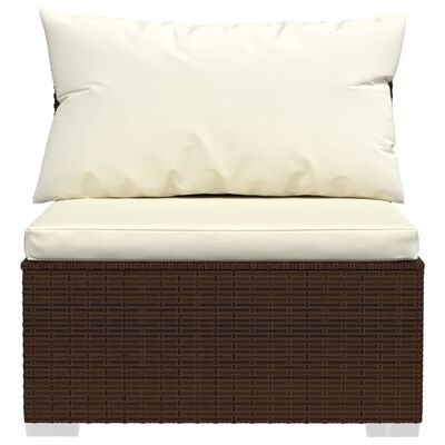 vidaXL 6-tlg. Garten-Lounge-Set mit Auflagen Poly Rattan Braun