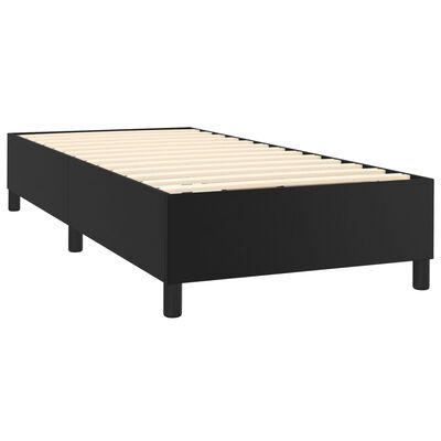 vidaXL Boxspringbett mit Matratze Schwarz 100x200 cm Kunstleder