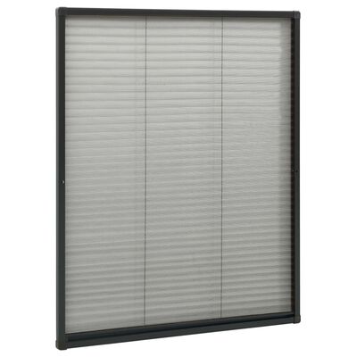 vidaXL Insektenschutz-Plissee für Fenster Aluminium Anthrazit 80x100cm