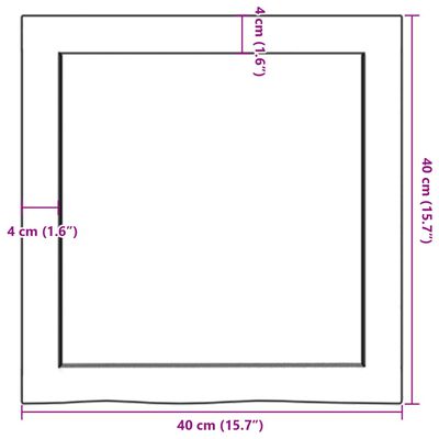 vidaXL Wandregal Dunkelbraun 40x40x(2-4) cm Massivholz Eiche Behandelt