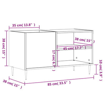 vidaXL Plattenschrank Schwarz 85x38x48 cm Holzwerkstoff