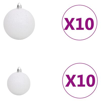 vidaXL Künstlicher Weihnachtsbaum Beleuchtung & Kugeln Schwarz 210 cm