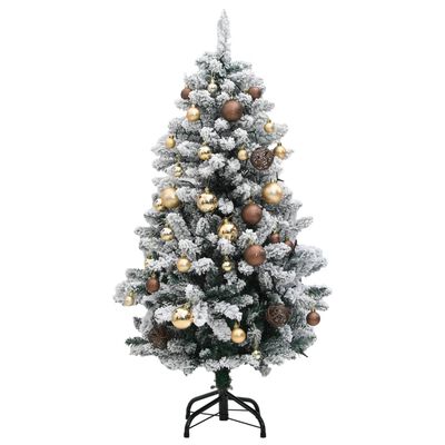 vidaXL Künstlicher Weihnachtsbaum Klappbar 150 LEDs & Kugeln 150 cm