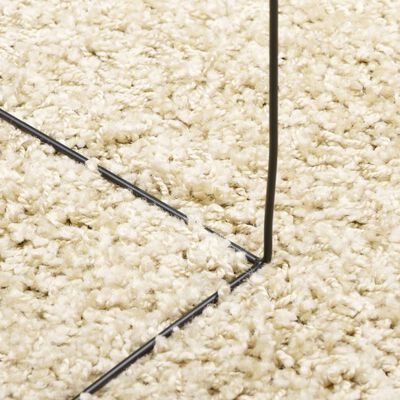 vidaXL Teppich Shaggy Hochflor Modern Golden 140x200 cm