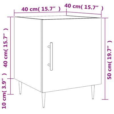 vidaXL Nachttisch Braun Eichen-Optik 40x40x50 cm Holzwerkstoff