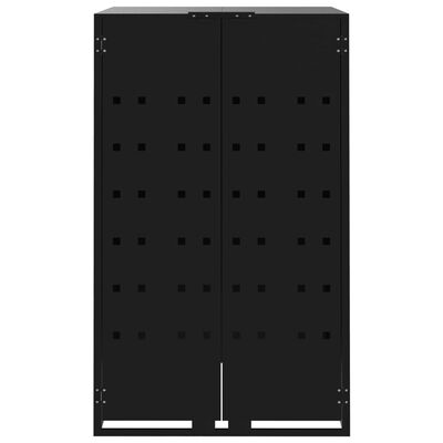 vidaXL Mülltonnenbox für 6 Tonnen Schwarz 414x79x117 cm Stahl