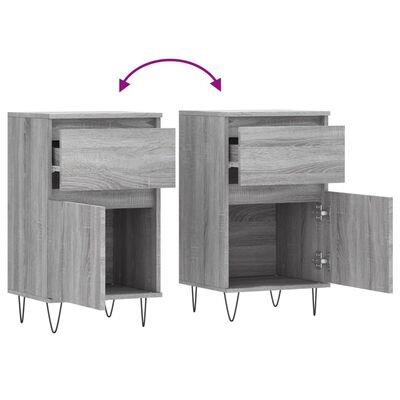 vidaXL Sideboards 2 Stk. Grau Sonoma 40x35x70 cm Holzwerkstoff