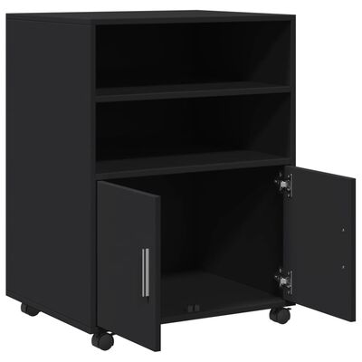 vidaXL Rollschrank Schwarz 60x48x81 cm Holzwerkstoff