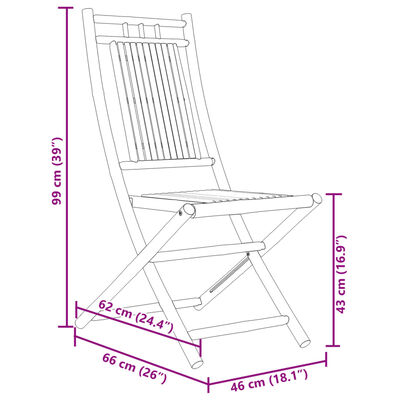 vidaXL 3-tlg. Bistro-Set Bambus