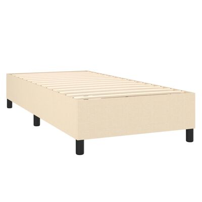 vidaXL Boxspringbett mit Matratze & LED Creme 100x200 cm Stoff