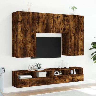 vidaXL TV-Wandschrank Räuchereiche 80x30x30 cm Holzwerkstoff