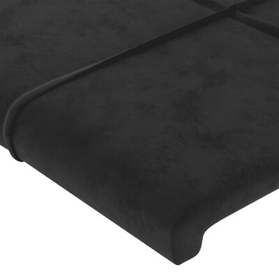 vidaXL Boxspringbett mit Matratze Schwarz 140x190 cm Samt