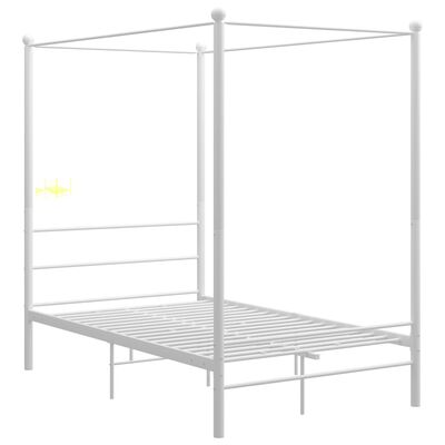 vidaXL Himmelbett Weiß Metall 140x200 cm