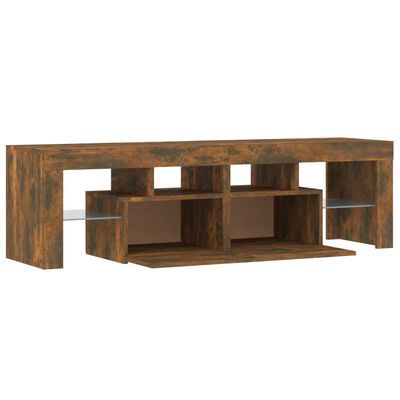 vidaXL TV-Schrank mit LED-Leuchten Räuchereiche 140x36,5x40 cm