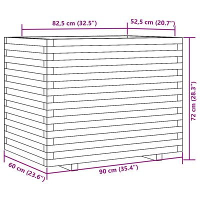 vidaXL Pflanzkübel 90x60x72 cm Kiefernholz Imprägniert