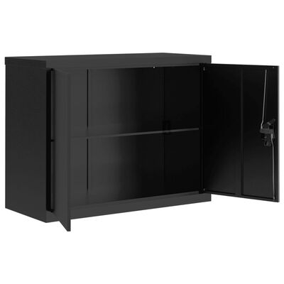 vidaXL Aktenschrank Schwarz 90x40x110 cm Stahl