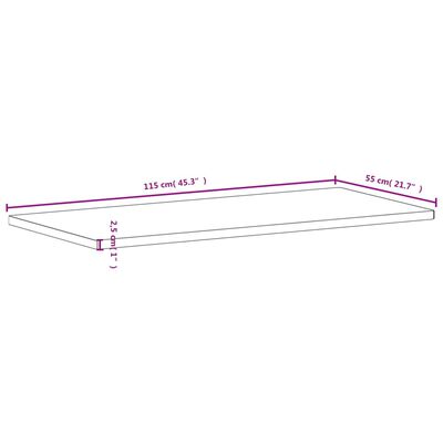 vidaXL Schreibtischplatte 115x55x2,5 cm Massivholz Kiefer