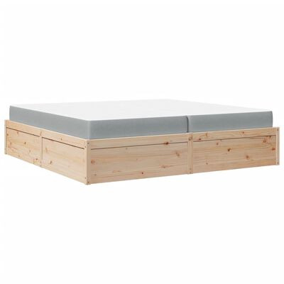 vidaXL Bett mit Matratze 200x200 cm Massivholz Kiefer