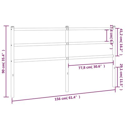 vidaXL Kopfteil Metall Schwarz 150 cm