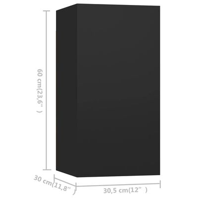 vidaXL 9-tlg. TV-Schrank-Set Schwarz Holzwerkstoff