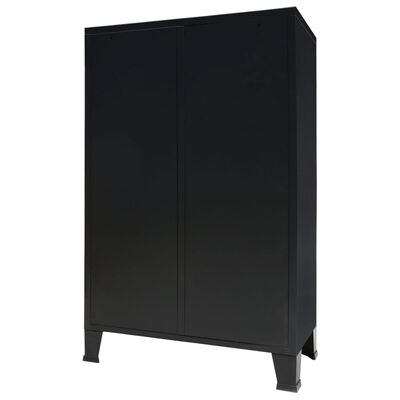 vidaXL Kleiderschrank Metall Industrie-Stil 67 x 35 x 107 cm Schwarz