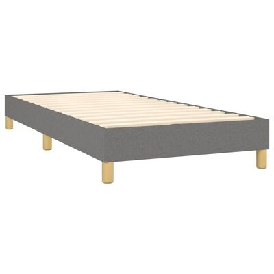 vidaXL Boxspringbett mit Matratze Dunkelgrau 90x190 cm Stoff