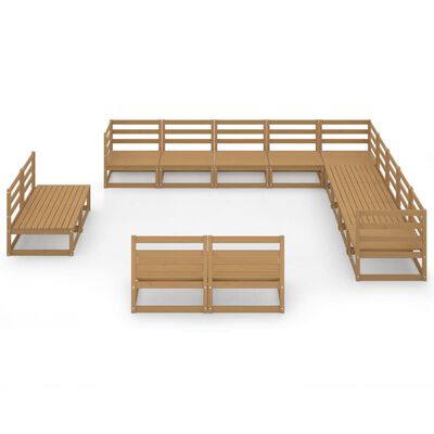 vidaXL 13-tlg. Garten-Lounge-Set Honigbraun Massivholz Kiefer