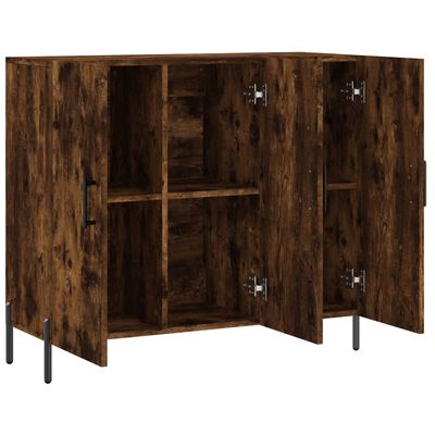 vidaXL Sideboard Räuchereiche 90x34x80 cm Holzwerkstoff