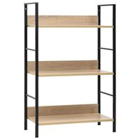 vidaXL Bücherregal 3 Regalböden Eiche 60×27,6×90,5 cm Holzwerkstoff