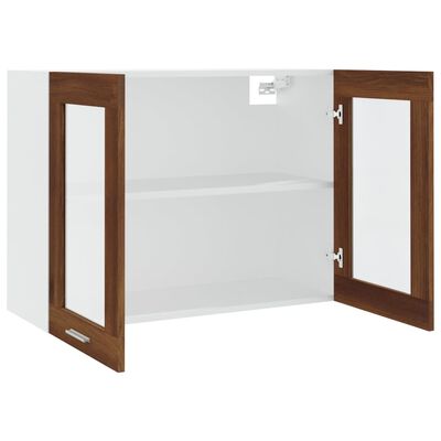 vidaXL Hängeschrank Glas Braun Eichen-Optik 80x31x60 cm Holzwerkstoff