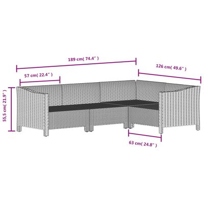 vidaXL 7-tlg. Garten-Lounge-Set mit Kissen Grau Poly Rattan