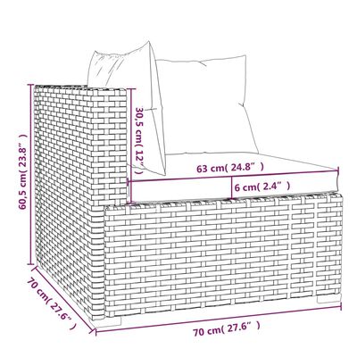 vidaXL 10-tlg. Garten-Lounge-Set mit Kissen Poly Rattan Grau