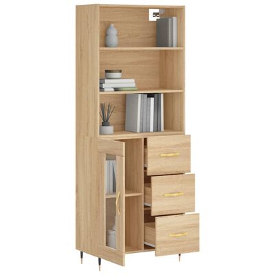 vidaXL Highboard Sonoma-Eiche 69,5x34x180 cm Holzwerkstoff