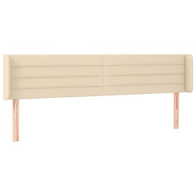 vidaXL Kopfteil mit Ohren Creme 203x16x78/88 cm Stoff