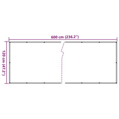 vidaXL Balkon-Sichtschutz Anthrazit 600x120 cm PVC