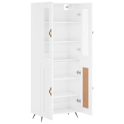 vidaXL Highboard Hochglanz-Weiß 69,5x34x180 cm Holzwerkstoff