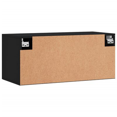 vidaXL Wandschrank Schwarz 80x36,5x35 cm Holzwerkstoff