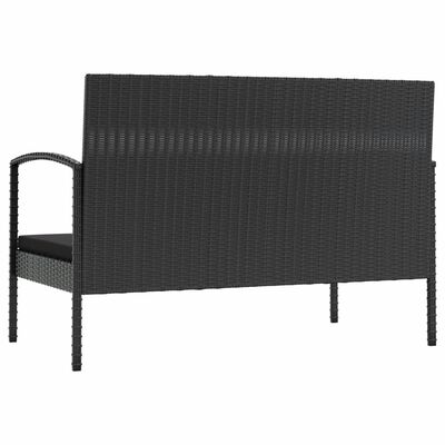 vidaXL 16-tlg. Garten-Lounge-Set mit Auflagen Poly Rattan Schwarz