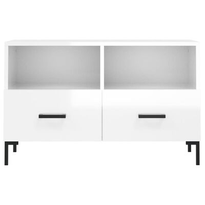 vidaXL TV-Schrank Hochglanz-Weiß 80x36x50 cm Holzwerkstoff