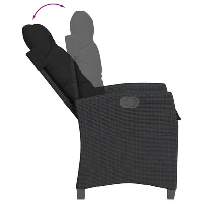 vidaXL 9-tlg. Garten-Essgruppe mit Kissen Schwarz Poly Rattan