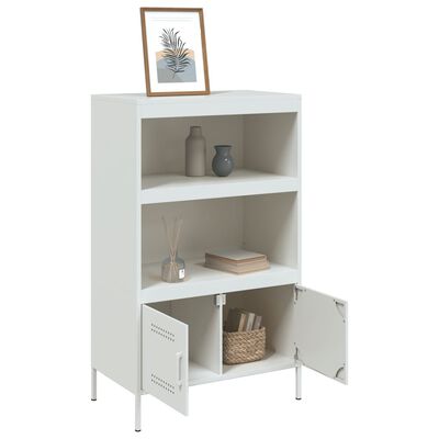 vidaXL Highboard Weiß 68x39x113 cm Stahl