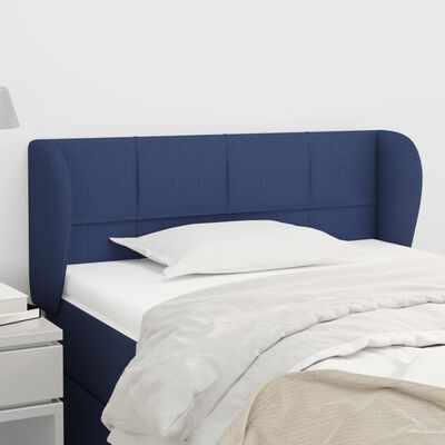 vidaXL Kopfteil mit Ohren Blau 83x23x78/88 cm Stoff