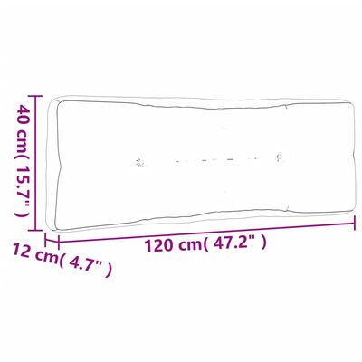 vidaXL Palettenkissen Grau Karomuster 120x40x12 cm Stoff