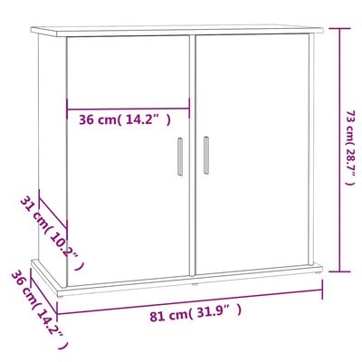 vidaXL Aquariumständer Weiß 81x36x73 cm Holzwerkstoff