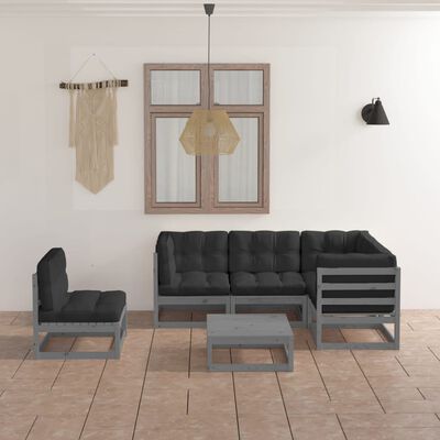 vidaXL 6-tlg. Garten-Lounge-Set mit Kissen Kiefer Massivholz