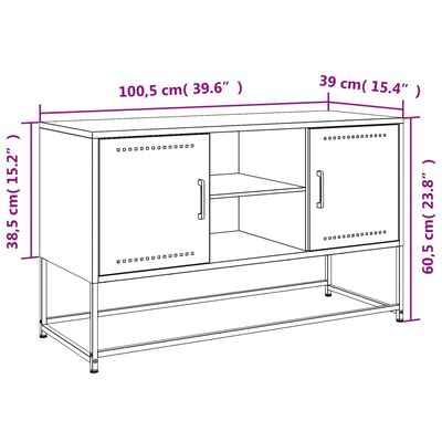 vidaXL TV-Schrank Rosa 100,5x39x60,5 cm Stahl